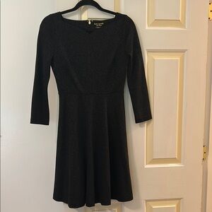 Kate Spade Black Fit and Flare Dress with 3/4 Sleeves